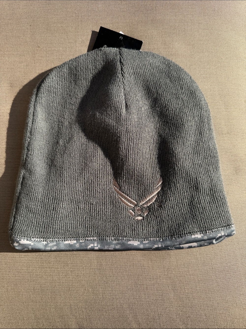 Reversible Air Force Gray Military-Inspired Knit Beanie